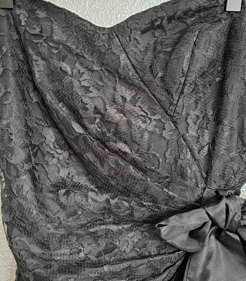 Vintage Steppin Out Black Lace Goth Dress   Size  7 - Picture 8 of 10